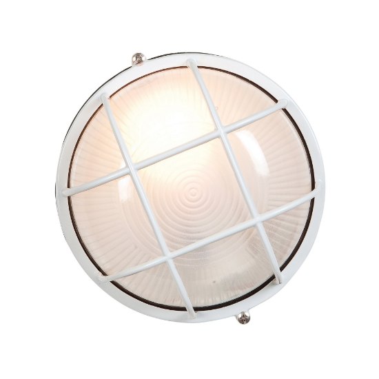 Foto para 9w 800lm 30k Nauticus E-26 Replaceable LED White Frosted Wet Location LED Bulkhead Ø7" (CAN 1")