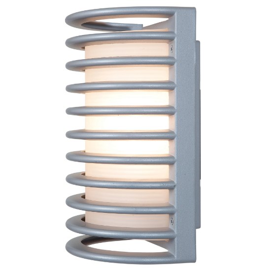 Picture of 60w 800lm 27k Poseidon E-26 Incandescent White Ribbed Frosted Wet Location Bulkhead (CAN 4.6"x4.6"x0.5")