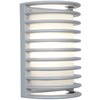 Picture of 60w 800lm 27k Poseidon E-26 Incandescent White Ribbed Frosted Wet Location Bulkhead (CAN 4.6"x4.6"x0.5")