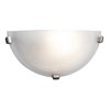 Picture of 10w 800lm 30k Mona E-26 Replaceable LED Dry Location Brushed Steel Alabaster Dimmable LED Wall Sconce (CAN 9.6"x4.75"x0.9")