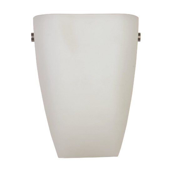 Picture of 10w 800lm 30k Elementary E-26 Replaceable LED Damp Location Brushed Steel Opal Dimmable LED Wall Sconce