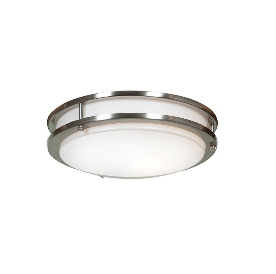 Foto para 15w 800lm 30k Solero SSL Dedicated LED Damp Location Brushed Steel Acrylic Lens Dimmable LED Flush Mount