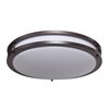 Picture of 13w (2 x 6.5) 1800lm 27k Solero GU-24 Flourescent Damp Location Bronze Acrylic Lens 2-Light Flush Mount