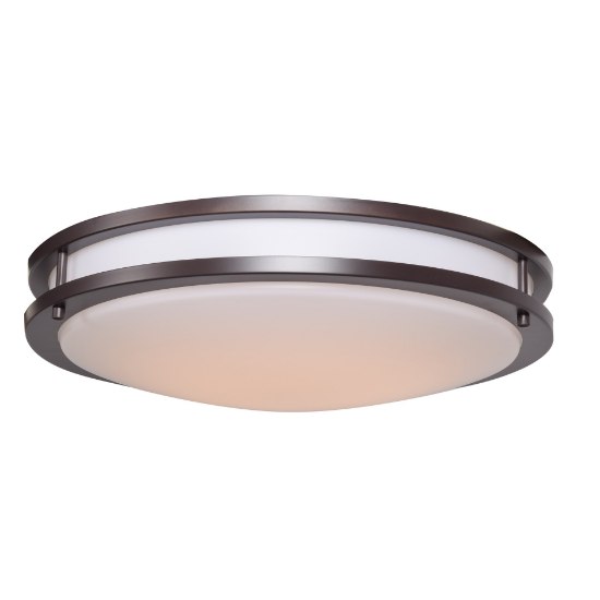 Picture of 13w (3 x 4.33333) 2700lm 27k Solero GU-24 Flourescent Damp Location Bronze Acrylic Lens 3-Light Flush Mount