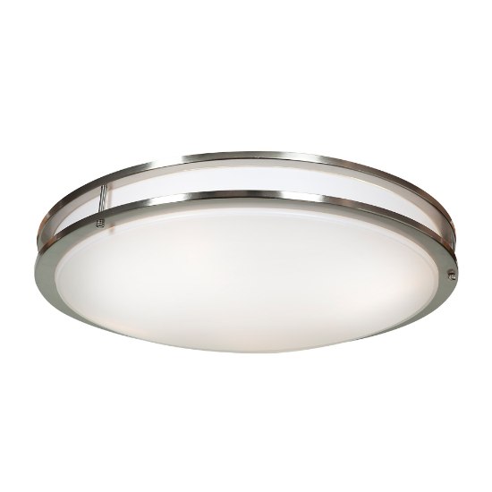 Picture of 35w 2400lm 30k Solero SSL Dedicated LED Damp Location Brushed Steel Acrylic Lens Dimmable LED Flush Mount