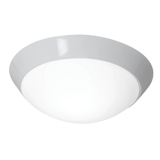 Picture of 10w (2 x 5) 1600lm 30k Cobalt E-26 Replaceable LED Damp Location White Opal Dimmable LED Flush Mount 5"Ø15" (CAN 1.5")