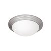 Picture of 10w 800lm 30k Strata E-26 Replaceable LED Damp Location Brushed Steel Opal Dimmable LED Flush Mount