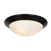 Foto para 10w (2 x 5) 1600lm 30k Strata E-26 Replaceable LED Damp Location Oil Rubbed Bronze Opal Dimmable LED Flush Mount