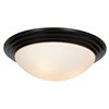 Picture of 10w (3 x 3.33333) 2400lm 30k Strata E-26 Replaceable LED Damp Location Oil Rubbed Bronze Opal Dimmable LED Flush Mount