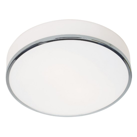 Picture of 10w (3 x 3.33333) 2400lm 30k Aero E-26 Replaceable LED Damp Location Chrome Opal Dimmable LED Flush Mount 4.75"Ø15.7"