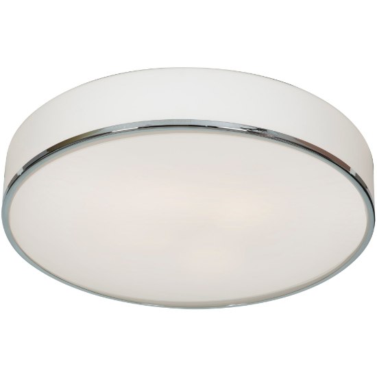 Foto para 10w (4 x 2.5) 3200lm 30k Aero E-26 Replaceable LED Damp Location Chrome Opal Dimmable LED Flush Mount (CAN 0.5")