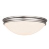 Picture of 10w (3 x 3.33333) 2400lm 30k Atom E-26 Replaceable LED Damp Location Brushed Steel Opal Dimmable LED Flush Mount (CAN 1.6")