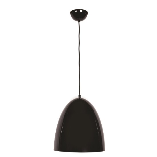 Foto para 60w 800lm 27k Nostalgia E-26 Incandescent Dry Location Shiny Black White 1-Light Pendant 12"Ø12" (OA HT 133")