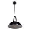 Picture of 60w 800lm 27k Nostalgia E-26 Incandescent Dry Location Shiny Black White 1-Light Pendant 11"Ø13.8" (OA HT 132")