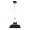 Picture of 60w 800lm 27k Nostalgia E-26 Incandescent Dry Location Shiny Black White 1-Light Pendant 11"Ø13.8" (OA HT 132")