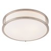 Picture of 10w (3 x 3.33333) 2400lm 30k Conga E-26 Replaceable LED Damp Location Brushed Steel Opal Dimmable LED Flush Mount