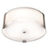 Picture of 10w (3 x 3.33333) 2400lm 30k Tara E-26 Replaceable LED Damp Location Brushed Steel Opal Dimmable LED Flush Mount 4.75"Ø14" (CAN 0.75")