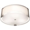 Picture of 10w (3 x 3.33333) 2400lm 30k Tara E-26 Replaceable LED Damp Location Brushed Steel Opal Dimmable LED Flush Mount 4.75"Ø18" (CAN 0.9")