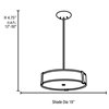 Picture of 10w (3 x 3.33333) 2400lm 30k Tara E-26 Replaceable LED Damp Location Brushed Steel Opal Dimmable LED Semi-Flush or Pendant (OA HT 13-50.75") (CAN 0.9")