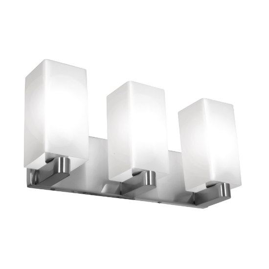 Picture of 10w (3 x 3.33333) 2400lm 30k Archi E-26 Replaceable LED Damp Location Brushed Steel Opal Dimmable LED Wall & Vanity (CAN 1.4"x4.75"x0.9")