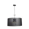 Foto para 60w (5 x 12) 4000lm 27k Epic E-26 Incandescent Damp Location Black Round Pendant 12"Ø23.6" (OA HT 133") (CAN 1.5"Ø5")