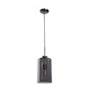 Foto para 60w 800lm 27k Simplicite E-26 Incandescent Damp Location Black Chrome Mirror Smoked Glass Pendant 11"Ø7" (OA HT 132") (CAN 1.5"Ø5")