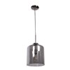 Picture of 60w 800lm 27k Simplicite E-26 Incandescent Damp Location Black Chrome Mirror Smoked Glass Pendant 12.2"Ø9.5" (OA HT 133") (CAN 1.5"Ø5")