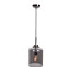 Picture of 60w 800lm 27k Simplicite E-26 Incandescent Damp Location Black Chrome Mirror Smoked Glass Pendant 12.2"Ø9.5" (OA HT 133") (CAN 1.5"Ø5")