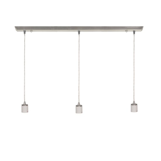 Foto para 10w (3 x 3.33333) 2400lm 30k Trinity Dimmable E-26 Replaceable LED Dry Location Brushed Steel 3-Light Bar Pendant Assembly (OA HT 120") (CAN 4.5")