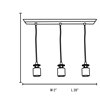 Picture of 10w (3 x 3.33333) 2400lm 30k Trinity Dimmable E-26 Replaceable LED Dry Location Brushed Steel 3-Light Bar Pendant Assembly (OA HT 120") (CAN 4.5")