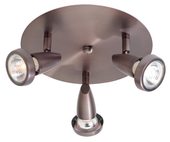 Picture of 5w (3 x 1.66667) 750lm 30k Mirage GU-10 Replaceable LED Dry Location Bronze 3-Light Dimmable LED Cluster Spot