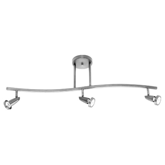 Picture of 5w (3 x 1.66667) 750lm 30k Mirage GU-10 Replaceable LED Dry Location Brushed Steel 3-Light Dimmable LED Semi-Flush or Pendant (OA HT 52") (CAN 1")