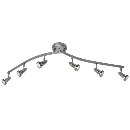 Picture of 5w (6 x 0.833333) 1500lm 30k Mirage GU-10 Replaceable LED Dry Location Brushed Steel 6-Light Dimmable LED Semi-Flush with Articulating Arms (CAN 1")