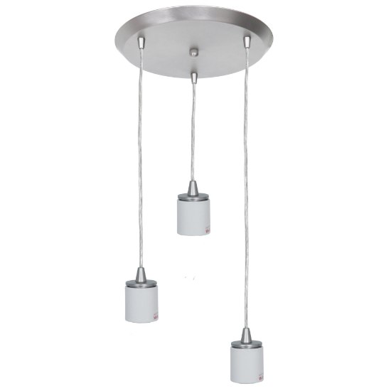 Foto para 18w (3 x 6) 2600lm 29k Circ GU-24 Flourescent Dry Location Brushed Steel Round Pendant Assembly (OA HT 132") (CAN 1")