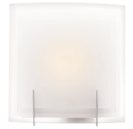 Picture of 16w 1650lm 30k Nitrous SSL Dedicated LED Damp Location Brushed Steel Frosted Square Dimmable LED Wall & Vanity