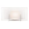 Picture of 16w 1650lm 30k Nitrous SSL Dedicated LED Damp Location Brushed Steel Frosted Rectangle Dimmable LED Wall & Vanity (CAN 7.2"x5"x0.88")