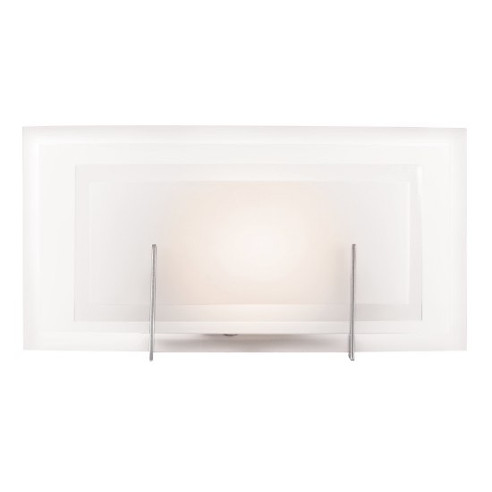 Picture of 16w 1650lm 30k Nitrous SSL Dedicated LED Damp Location Brushed Steel Frosted Rectangle Dimmable LED Wall & Vanity (CAN 7.2"x5"x0.88")