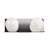 Picture of 4.5w (2 x 2.25) 900lm 30k Opulence G9 Replaceable LED Damp Location Mirrored Stainless Steel Clear 2-Light Dimmable LED Glitter Glass Vanity