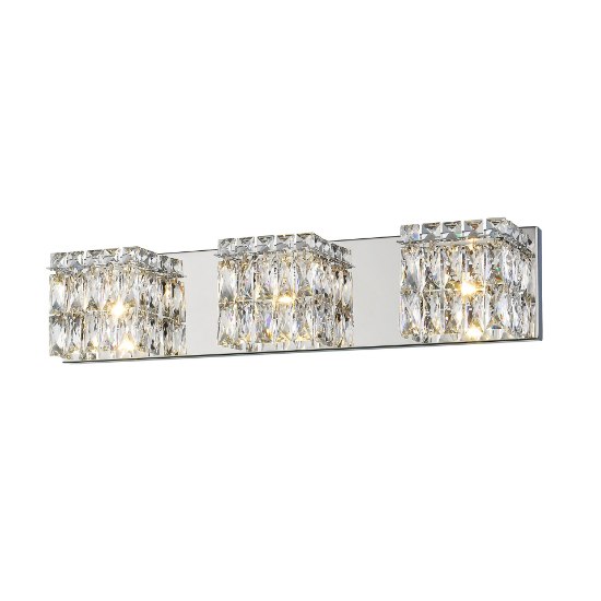 Picture of 5.5w (3 x 1.83333) 1410lm 30k Magari Dimmable SSL Dedicated LED Damp Location Chrome Crystal 3-Light Vanity