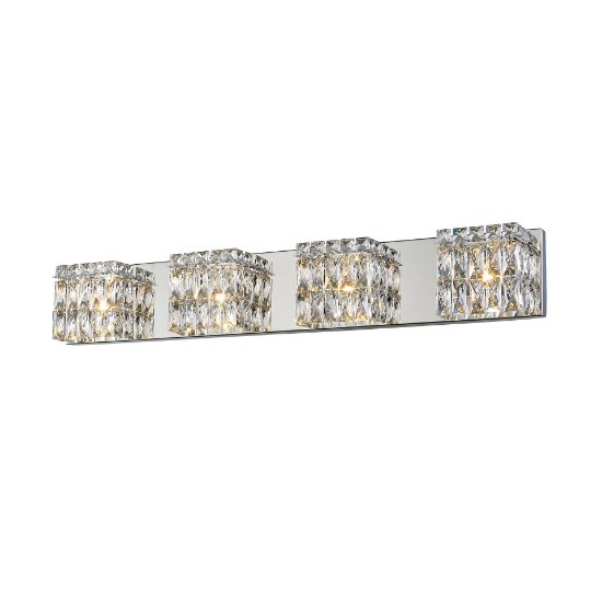 Foto para 5.5w (4 x 1.375) 1880lm 30k Magari Dimmable SSL Dedicated LED Damp Location Chrome Crystal 4-Light Vanity