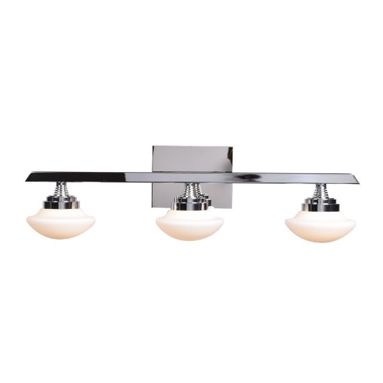 Foto para 4w (3 x 1.33333) 1200lm 30k Atomiser SSL Dedicated LED Damp Location Chrome Opal 3-Light Dimmable LED Vanity