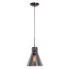 Picture of 60w 800lm 27k Simplicite E-26 Incandescent Dry Location Black Chrome Smoke 1-Light Pendant 10.13"Ø9.1" (OA HT 132") (CAN 1.5"Ø5.13")