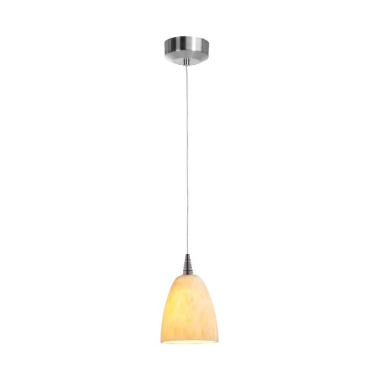 Picture of 35w 600lm 29k Zeta GY6.35 Halogen Dry Location Brushed Steel Amber Marble Low Voltage Pendant with Fire(s) Glass (OA HT 125")