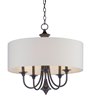 Foto para Bongo 5-Light Pendant OI Linen Fabric CA Incandescent Incandescent (OA HT 20.75"-56.75")36" Chain