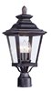 Picture of Knoxville 3-Light Outdoor Post BZ Clear CA Incandescent E12 Incandescent