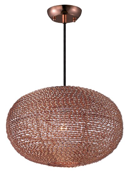 Foto para Twisp 1-Light Pendant CP Aluminum Strand MB Incandescent Incandescent 16"x16"x9.5" (OA HT 129.5")