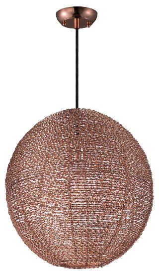 Picture of Twisp 1-Light Pendant CP Aluminum Strand MB Incandescent Incandescent 16"x16"x16" (OA HT 136")