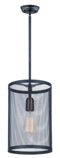 Picture of Palladium 1-Light Pendant BKNAB Steel Mesh MB Incandescent Incandescent (OA HT 20.25"-44.25") (CAN 5"x5"x1.25")