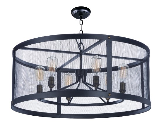 Picture of Palladium 6-Light Chandelier BKNAB Steel Mesh MB Incandescent Incandescent 36" Chain