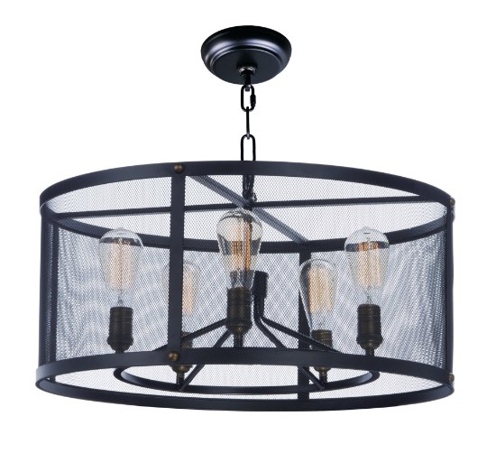 Picture of Palladium 5-Light Chandelier BKNAB Steel Mesh MB Incandescent Incandescent 3" Chain